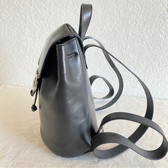 Salvatore Ferragamo Black Backpack with Gold Accents main image 6